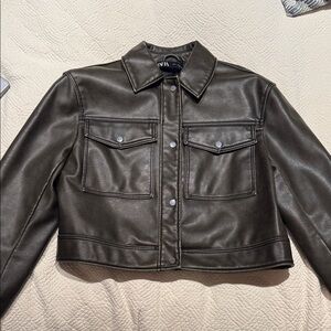 Zara Dark Brown Leather Jacket